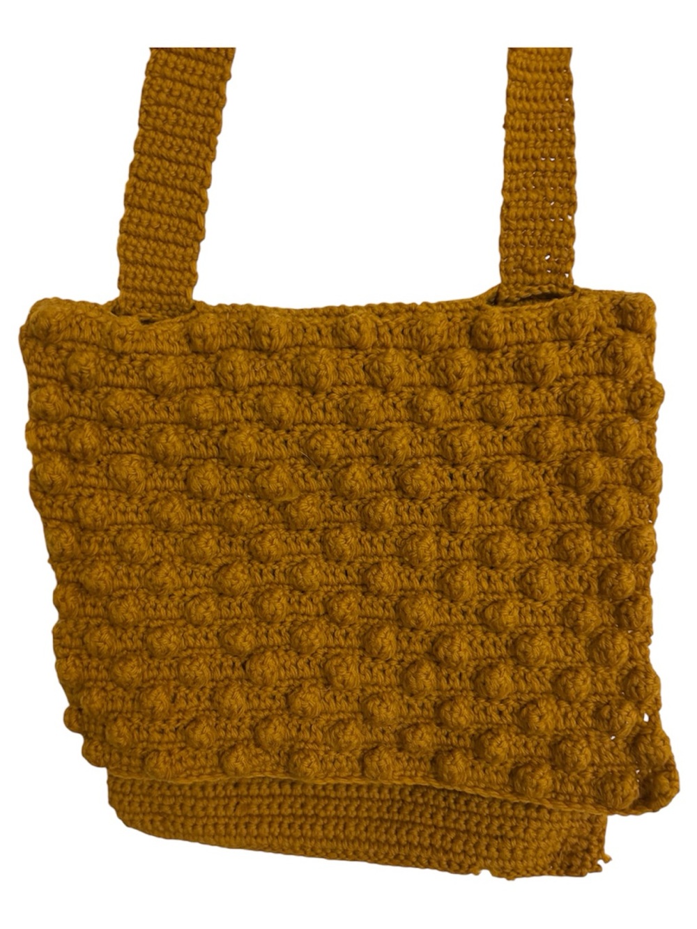 Handcrafted Boho Cottagecore Mustard Crochet Tote Bag